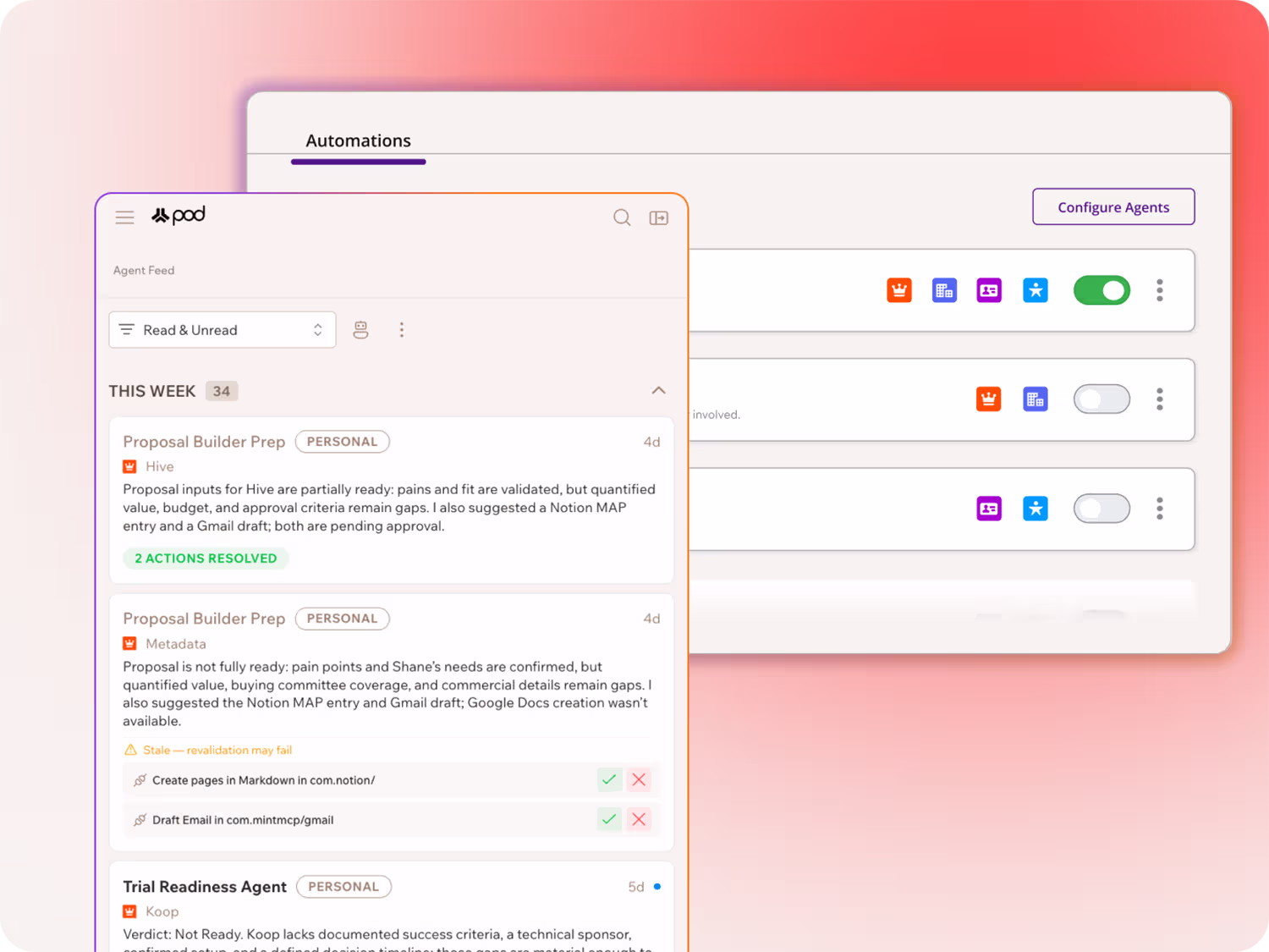 Rules for running Pod agents automatically